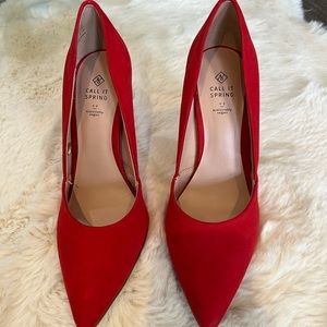 Call It Spring Red Thick Heel
